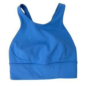 Lululemon Wunder Train Longline Bra Blue Nile 4 Everlux Medium Support C/D Cup